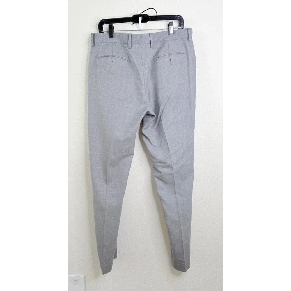 J.Crew Bowery Dress Pants‎ Gray Wool Slim Fit W34 L32 Tailored Flat Front Preppy